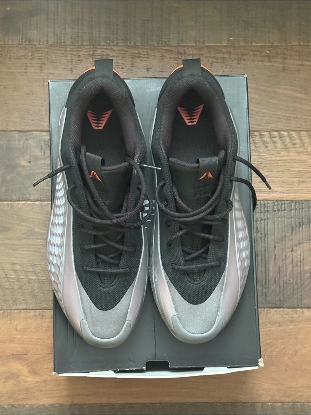 adidas Men's Athletic Sneakers - Black with Silver and Orange Accents